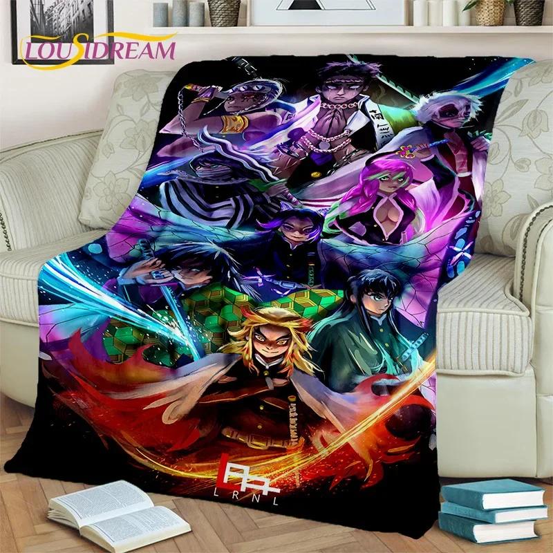Kamado Nezuko Demon S-Slayer Japan Anime Mykt flanellteppe for senger Soverom Sofa Piknik, Kasteteppe for barn Utendørs Fritid