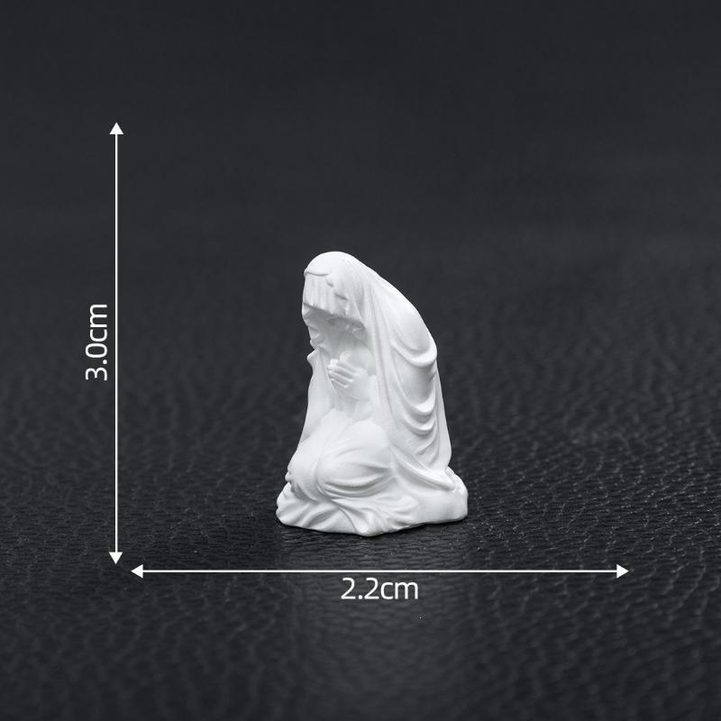 White Resin Mary Statue Fine Carving Weather Resistant Finish For Garden Patio Home Religious Decoration