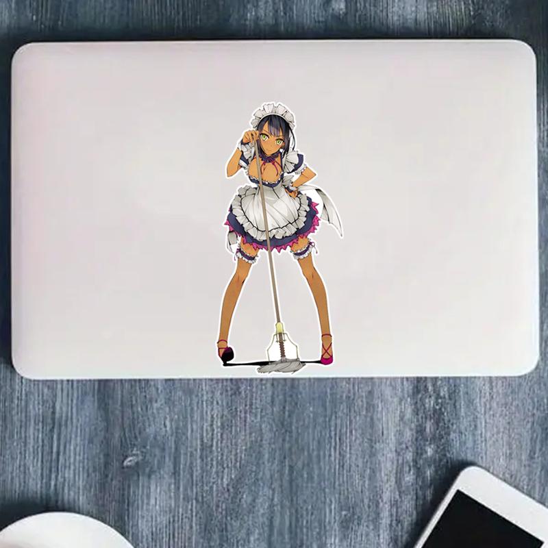 Anime Girl Car Sticker Personality Shy Woman Cartoon PVC Decal Skateboard Campervan Car Shape