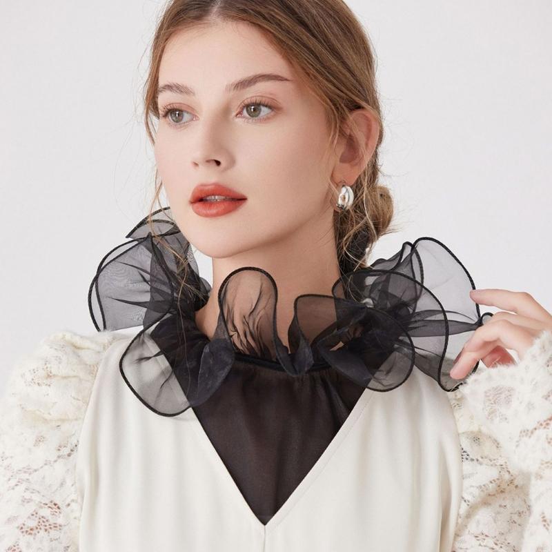 Elegant Wrinkles Resistant Neckpiece Decorative Polyester Trim Half Shirts False Collar For Dresses Shirts Prom Event