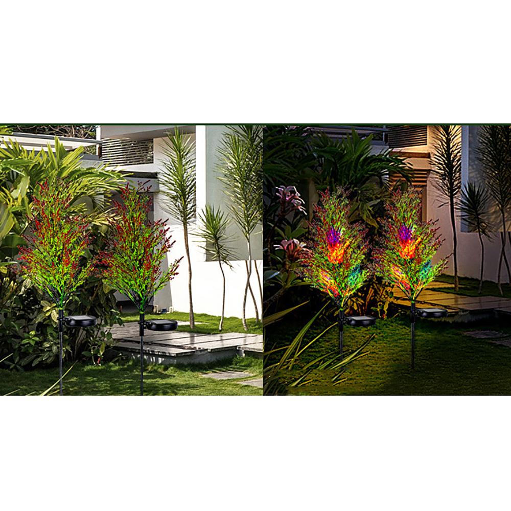 2PCS Solar Garden Lights Christmas Tree Outdoor Pathway Yard Lights Decorations