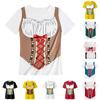 Women's Casual Crew Neck Short Sleeve Pullover T-Shirt Oktoberfest Print Top Lightweight Comfortable Fit