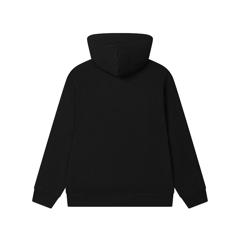 FILA Milano Series Simple Casual Versatile Fleece Hoodie Men hoodies Black F11M515205FBK