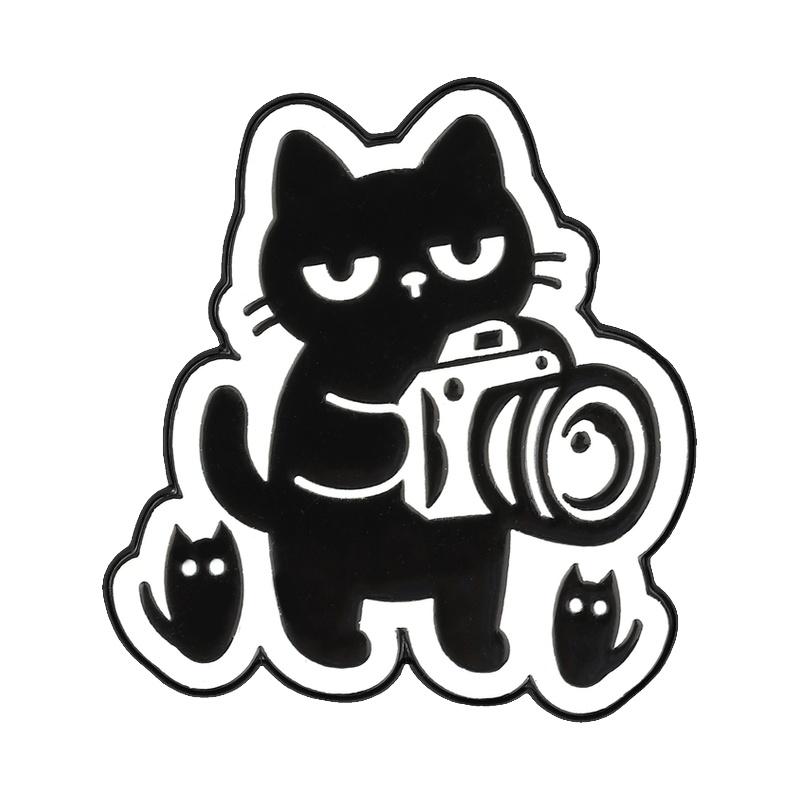 Cutee Black Cat Enamel Pins Cartoon Kitten Void Loading Kawaii Animal Brooches Lapel Backpack Badge Jewelry Gifts for Friends