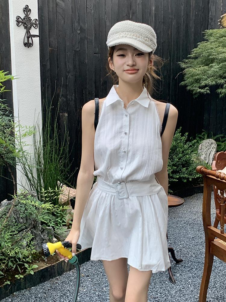 Spring/Summer 2026 Sexy Sleeveless Waist-cinching A-line Mini Dress for Women