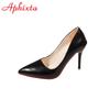 Aphixta 10cm Stiletto Heels Women's Pumps Serpentine Thin Heels Pointed Toe Patent Leather Office Shoes