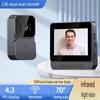 Wireless Smart Doorbell with Display, Voice Intercom, Home Alarm, and Electronic Peephole