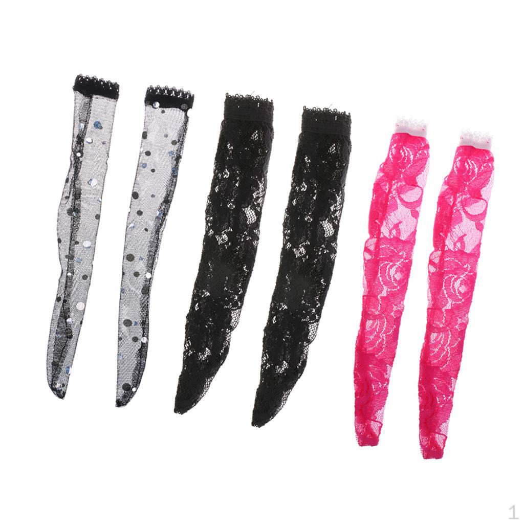 

3 Pairs 1/3 Lace Stockings Socks for DZ Dolls Accessories