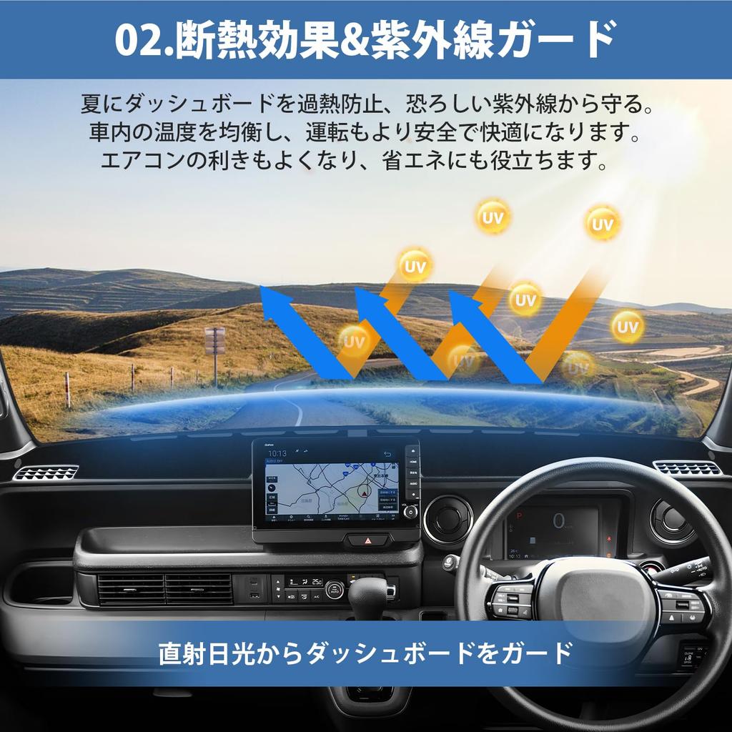 Cartist Dashboard for New with and JOY October 2023 Reduces Glare and Sun Protects Dashboard from Durable Suede Set Mat/Cover N-BOX JF5/JF6 (Models