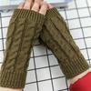 New Women Hand Warmer Autumn Winter Fashion Knitting Faux Wool Mitten Warm Fingerless Female Gloves