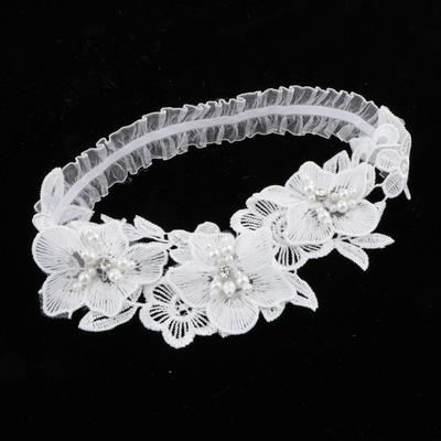 Hollow Flower Wedding Bridal Leg Garter With Pearls For Brides Bridesmaid
