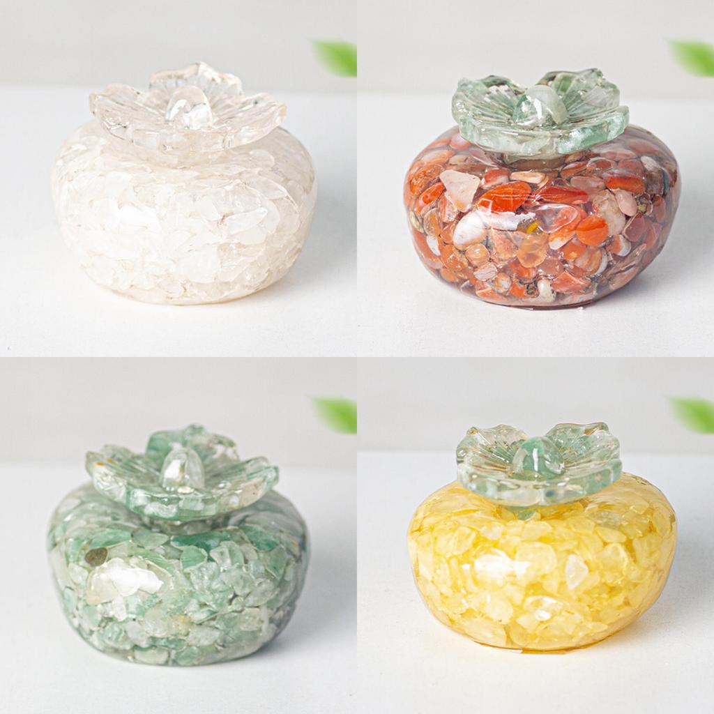 Natural Crystal Resin Decor Ornaments With Plant Shape For Home Living Room Decor
