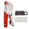 Coaxial Cable Crimper Wire Stripper Crimping Pliers with 20pcs F Connector for RG6