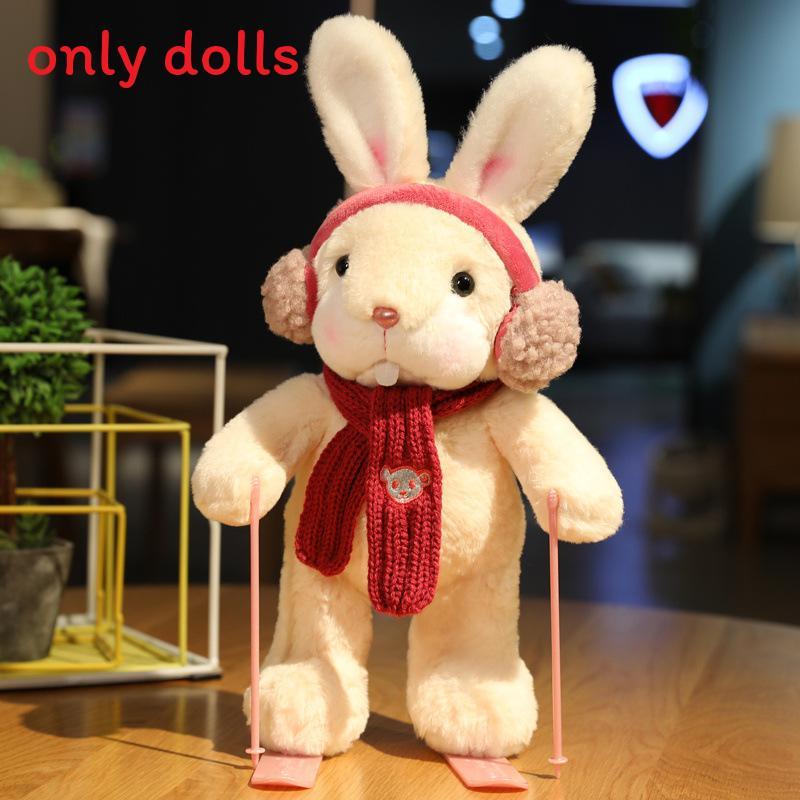 Cuter Rabbit And Panda Plush Toys With Ski Design For Kids And Gift Giving