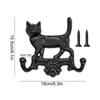 Cat Hooks Rustic Cute Iron Hanger Double Wall Hooks For Hat Key Bag Purse Clothes Farmhouse Entryway Bathroom Kitchen