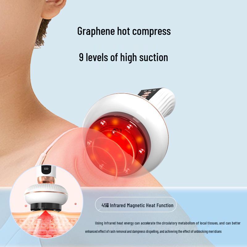 Electric Gua Sha Massager with Heating, Red Light, and Negative Pressure Therapy
