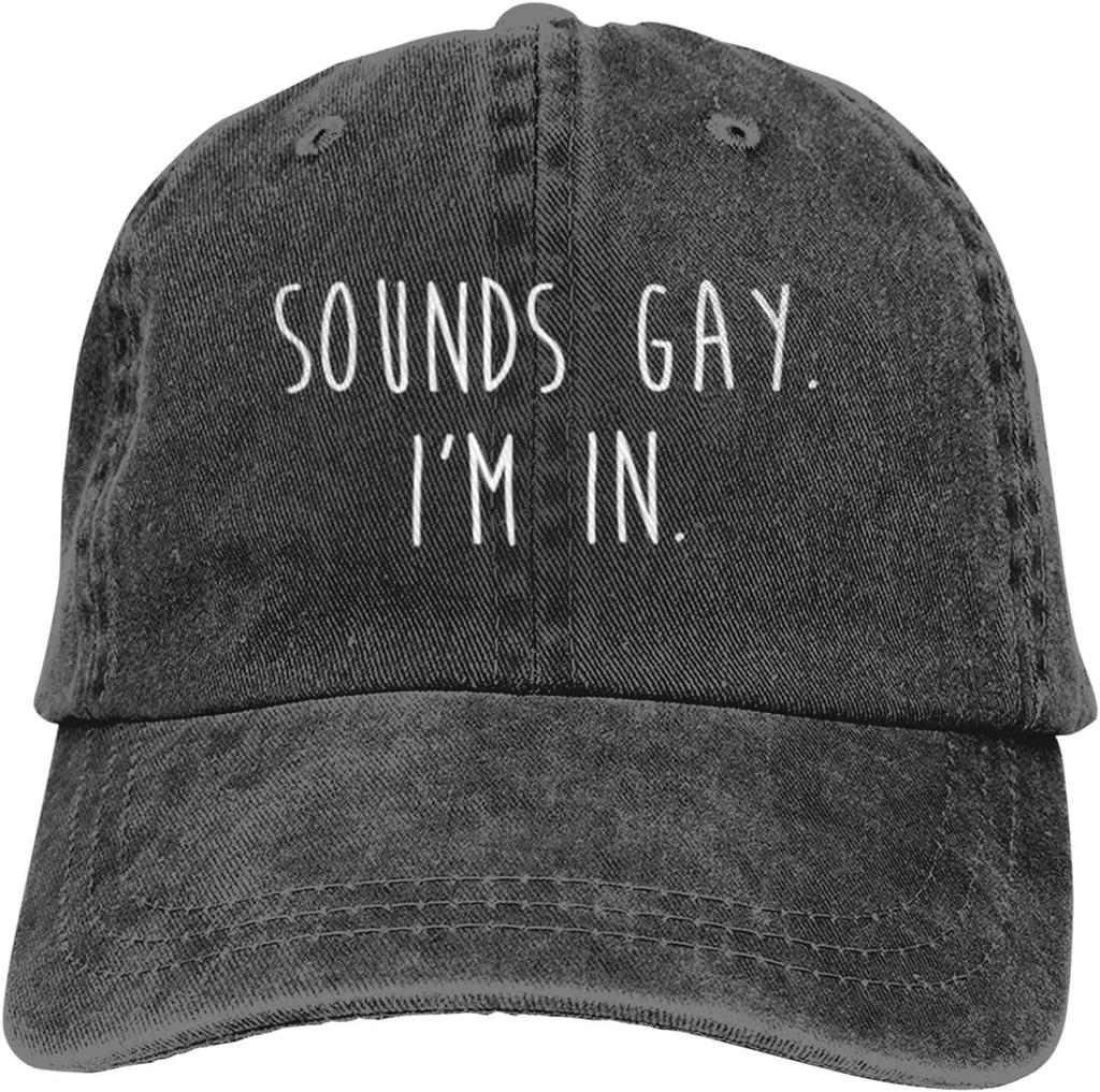 Hat Funny Gay Sounds Gay I'M In Lgbtq Cowboy Hat Baseball Cap Men Women Trucker Hat Golf Dad Cap Fishing Hat