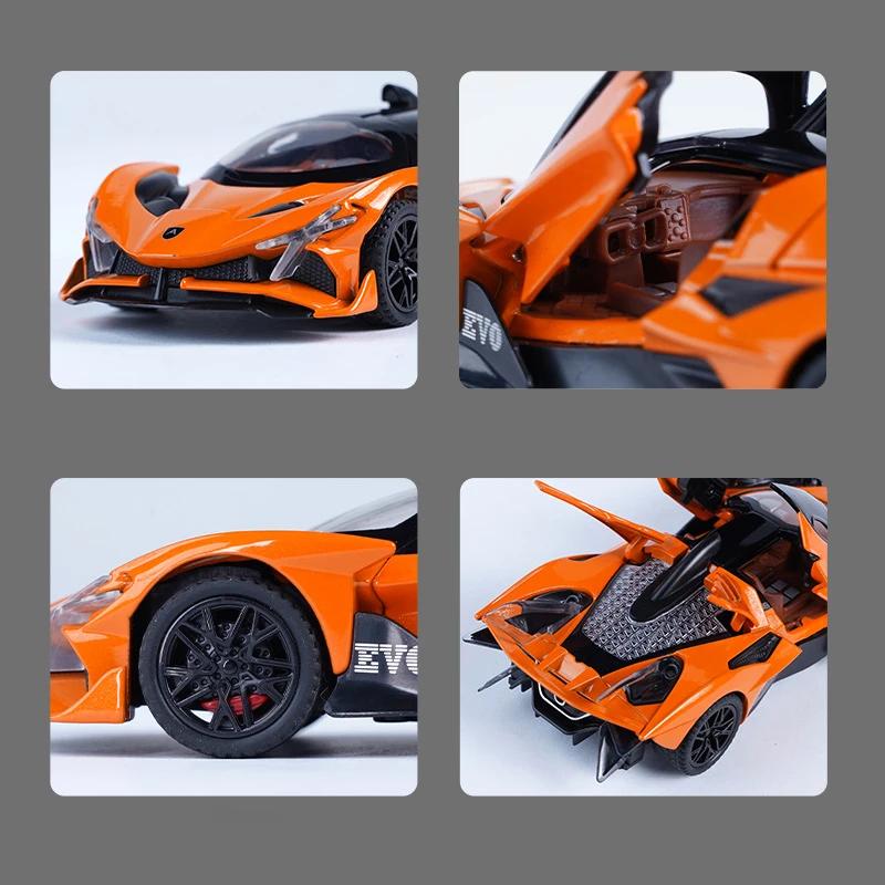 1/32 Apollo Project EVO Alloy Cast Toy Car Model Sound and Light Children's Toy Collectibles Birthday Gift