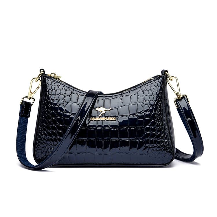 Crocodile pattern glossy underarm bag women's shoulder messenger bag