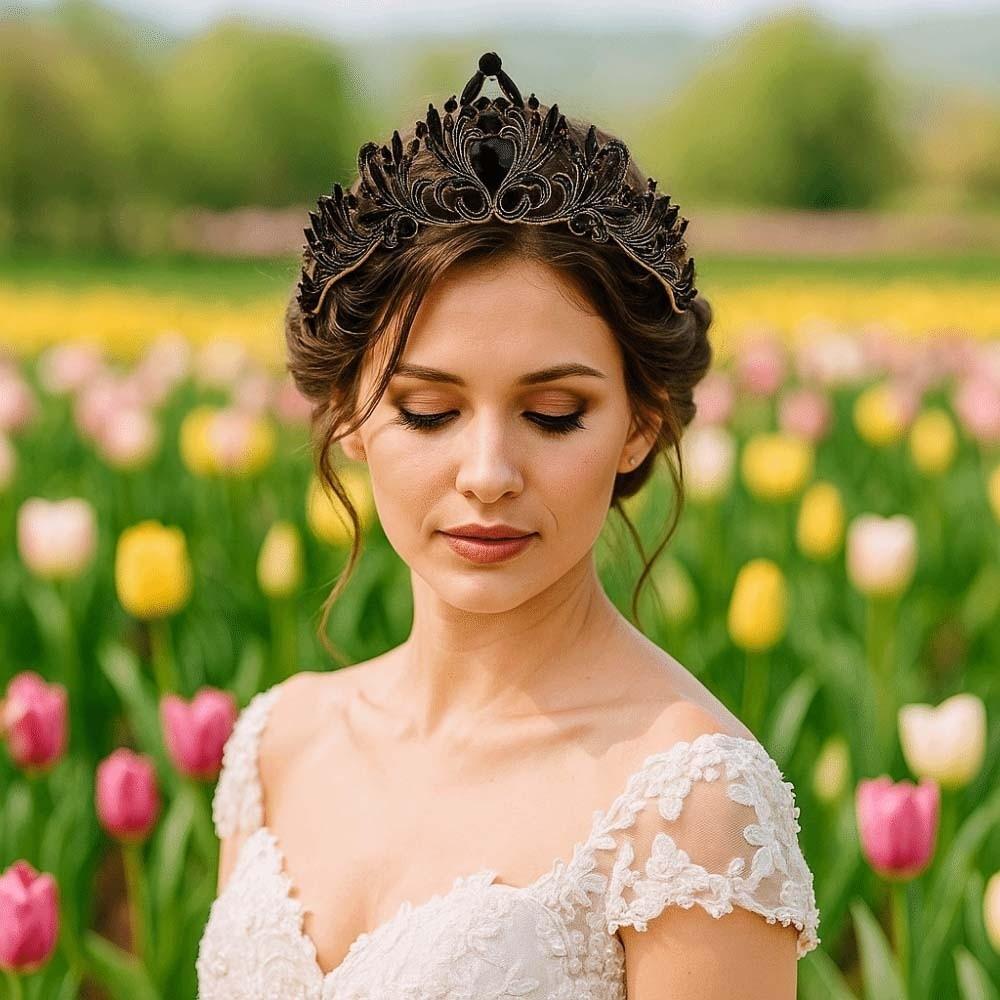Elegant Queen Tiara Crown Vintage Princess Rhinestone Tiara Trendy Baroque Crown  Women