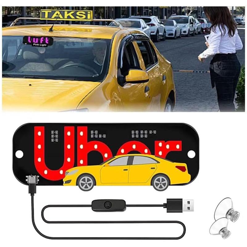 

Светодиодная табличка для автомобиля такси, световая табличка на лобовое стекло, USB светодиодная табличка для автомобиля с присосками, бегущая светодиодная панель управления