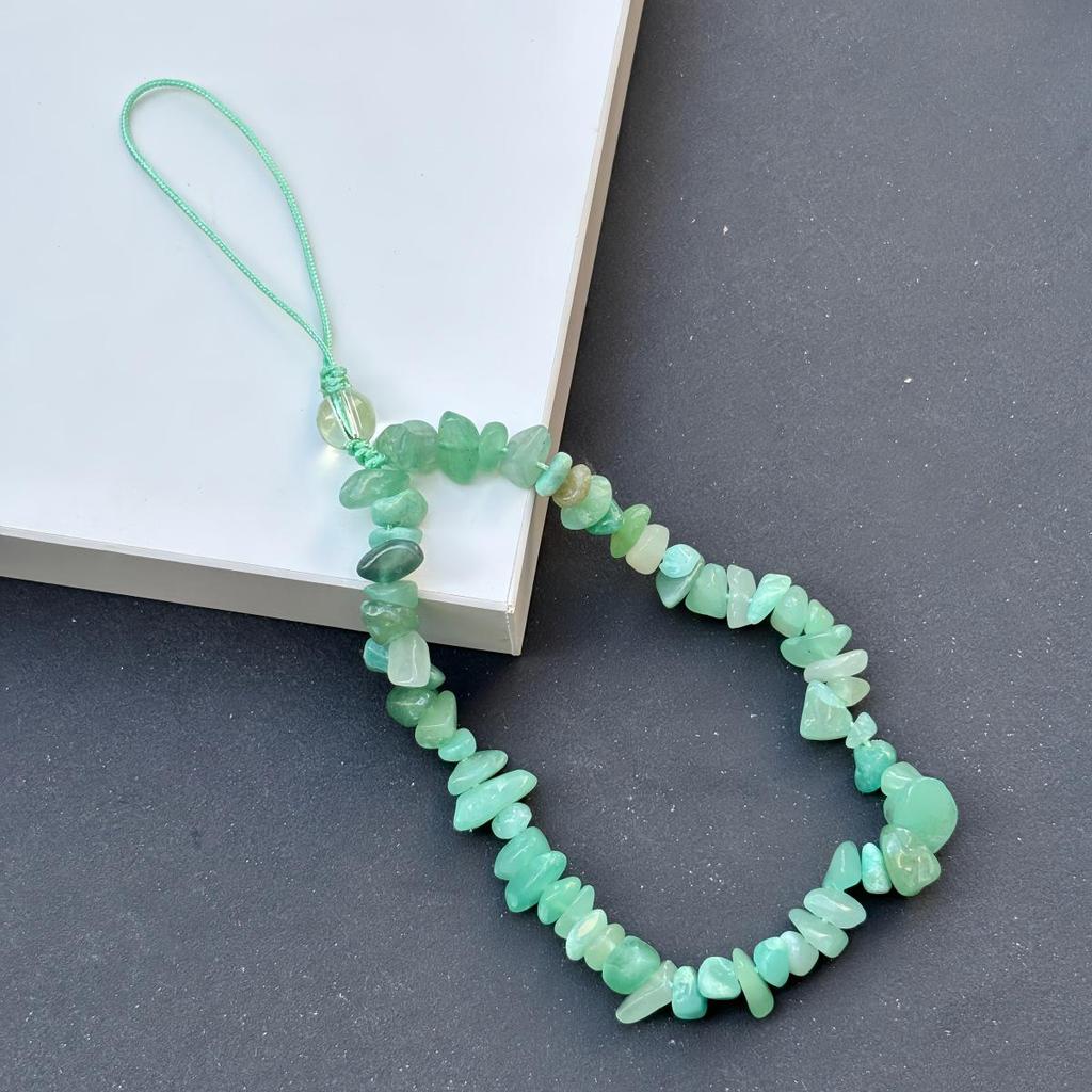 Aventurine Crystal Phone Lanyard – Women's Anti-Lost Tumbled Stone Chain
