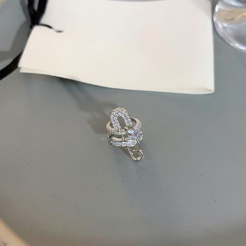 Simple Zircon Pin Earbone Clip Women's Trend Versatile Earrings Earrings Design Sense Niche