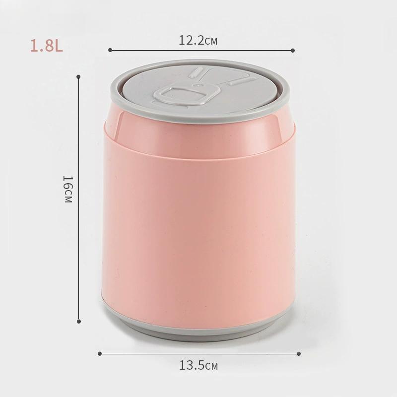 Creative Desktop Trash Home Press Type Elastic Lid Mini Bedside With Lid Storage Bin Kitchen Bathroom Garbage Basket Supplies