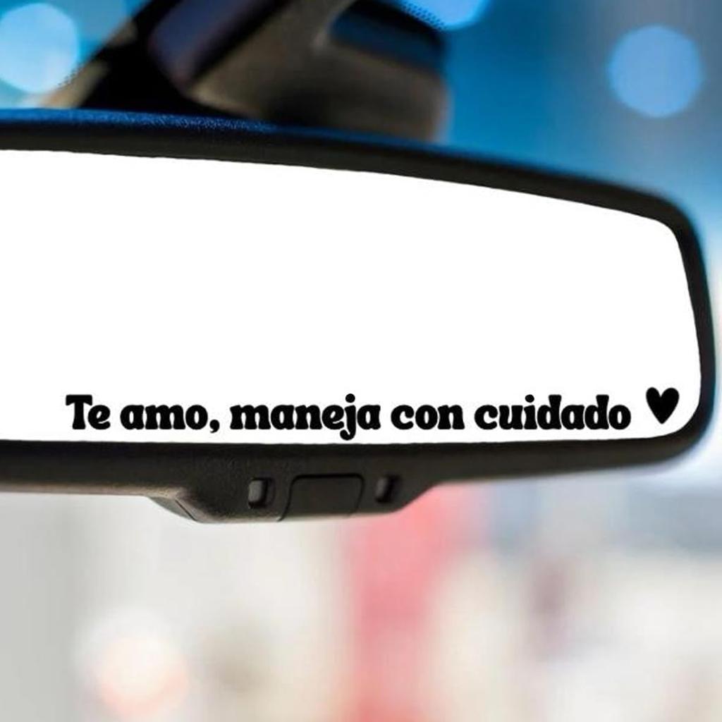 10Pcs Te amo maneja con cuidado Inspirational Message Decal in Spanish, I Love You Rearview Mirror Sticker,Waterproof Driving Safe Mirror Decal for