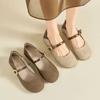 Fashion Ladies Footwear Splicing Color Elegant Party With Heel Round Toe Women's Flat Shoes Khaki Woman Comfortable 2025 Summer Stylish