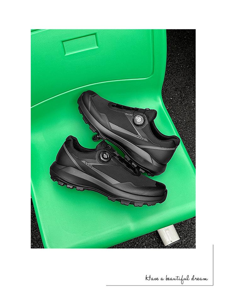 Men's Year-Round Comfortable Thick Sole Hiking Sneakers with Rotating Button Closure