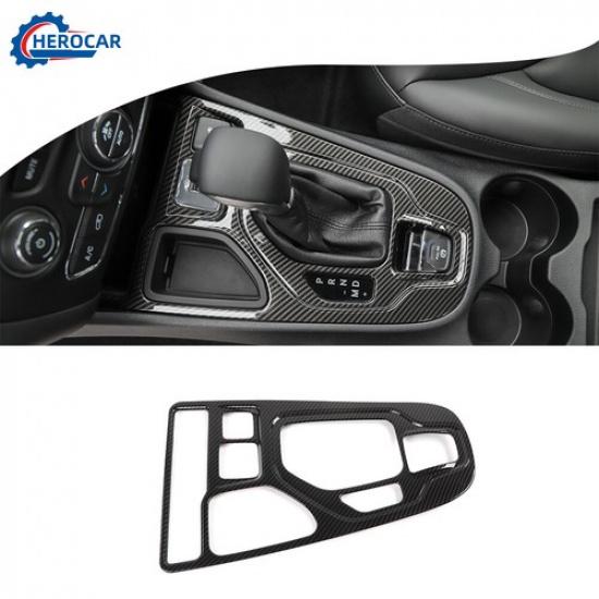 Carbon Fiber Central Gear Shift Panel Frame Cover Trim For Jeep Cherokee +