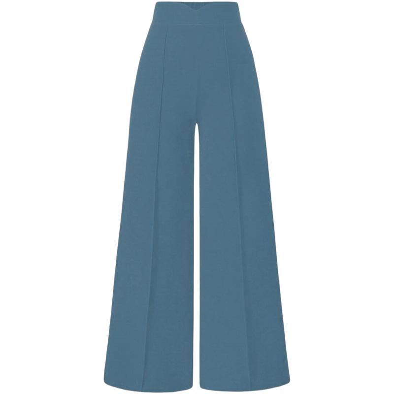 Women High Waist Wide Leg Pants Casual Loose Fit Trousers Multi Colors