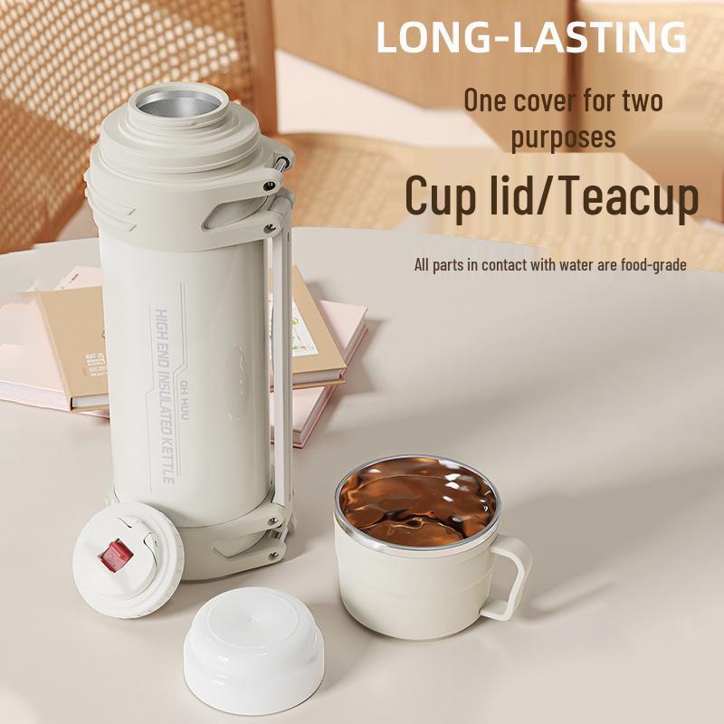 New Large Capacity 316 Stainless Steel Travel Thermos with Steel Lid - Outdoor & Car Water Bottle Cup