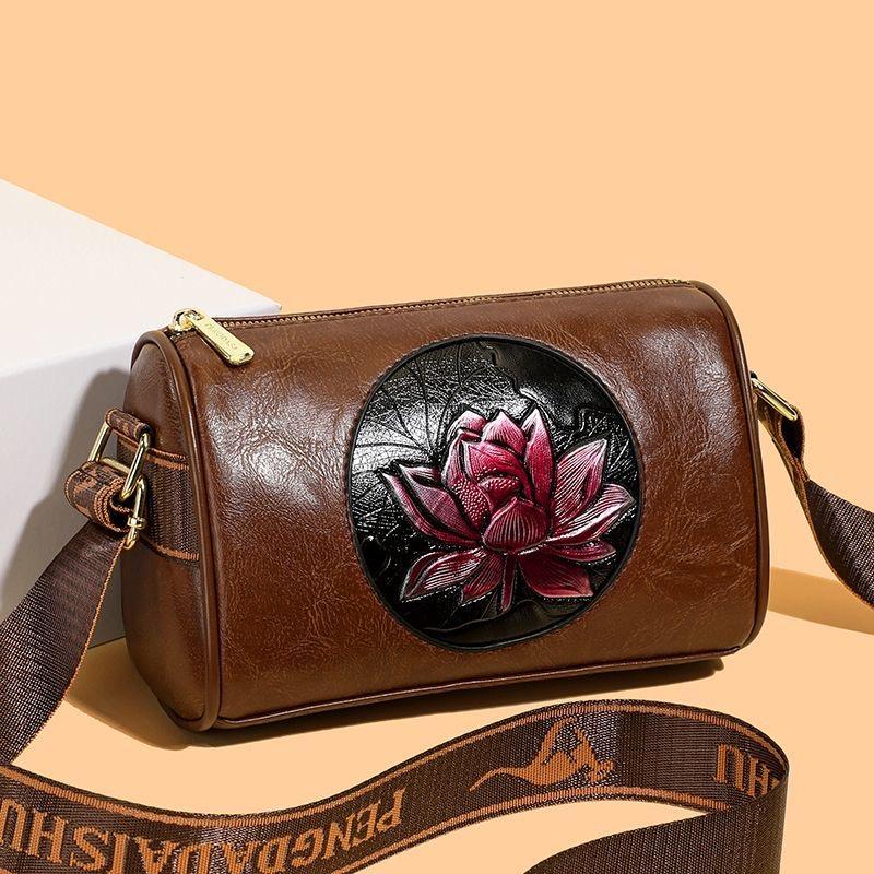Casual Women Handbag Soft Leather Small Shoulder Crossbody Bags For Women 2025 Summer New Fashion Print Ladies Messenger Tote Bag