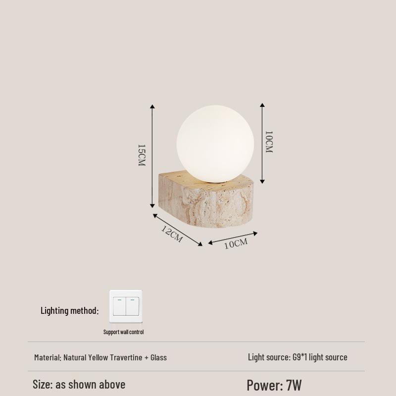 Wabi-Sabi Mid-Century Creme Wandlampe für Schlafzimmer oder Wohnzimmer