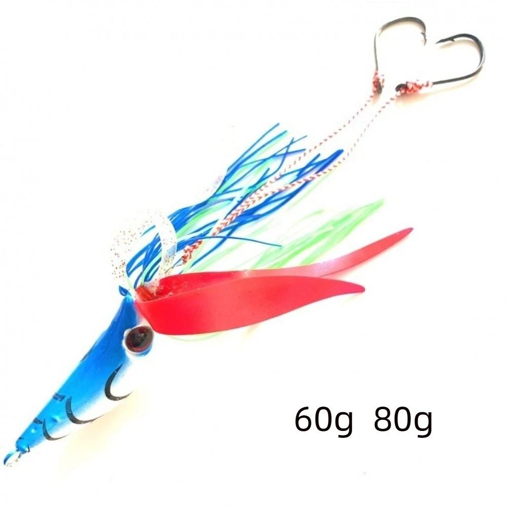 60g 80g Weight Sinking Metal Jig Metal Construction Deepwater Jig Lure Deepwater Fishing