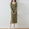 Women Sweater Dress 100% Wool MODERN NEW SAGA O-neck Knit Long Pullover Winter Jumpers Wool Long Dress Female