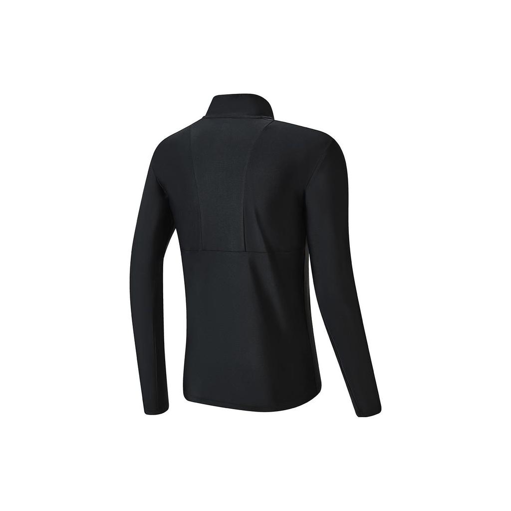 FILA Letter Logo Print Fitness Knit Jacket Men Jacket Deep-Black A11M331501A-BK
