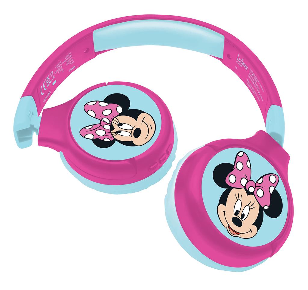 Lexibook wired and wireless Minnie Mouse genuine product Bluetooth-enabled headphones, design, foldable, HPBT010MN,