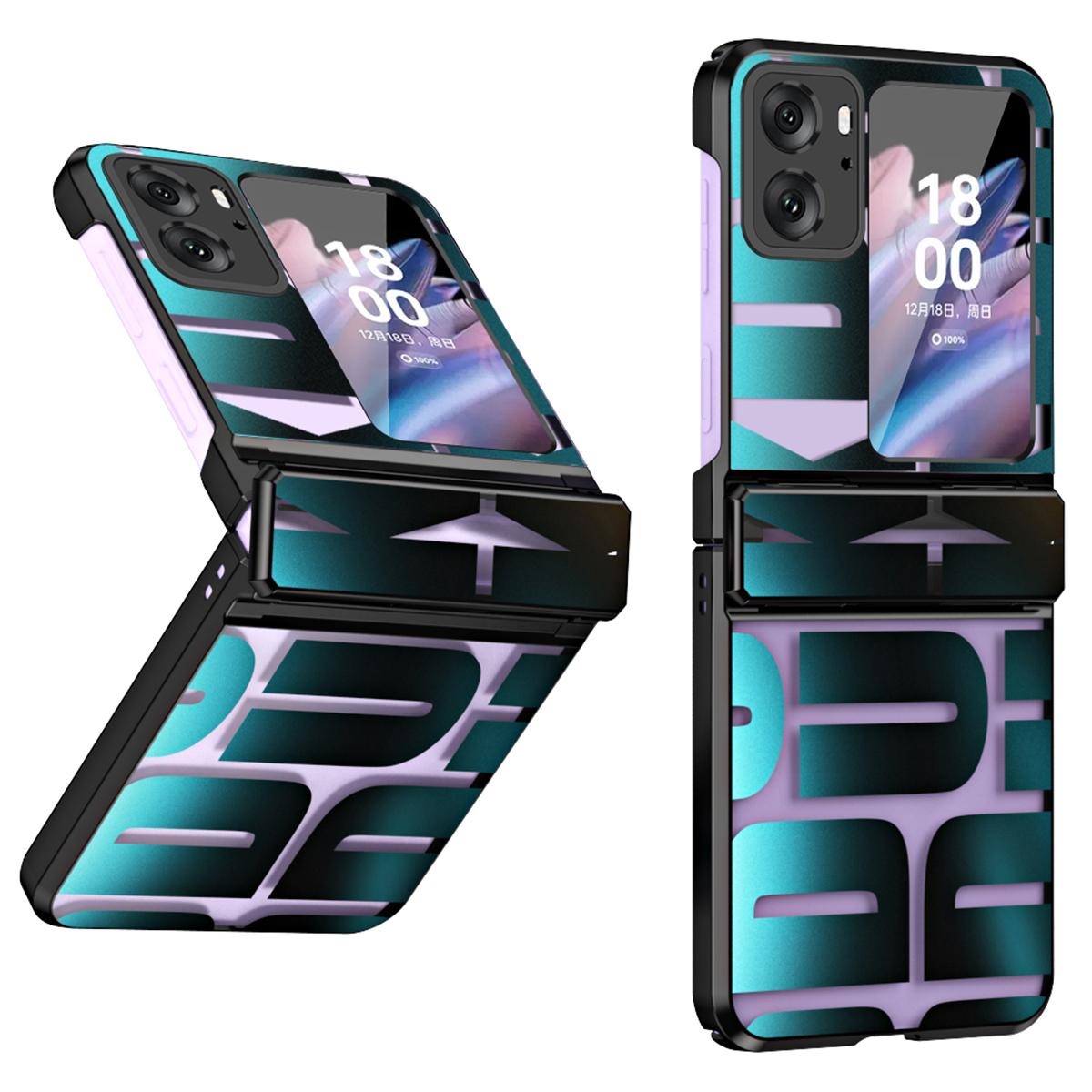 

For Oppo Find N2 Flip 5G Shockproof Phone Case Electroplating Hard PC Phone Cover Black