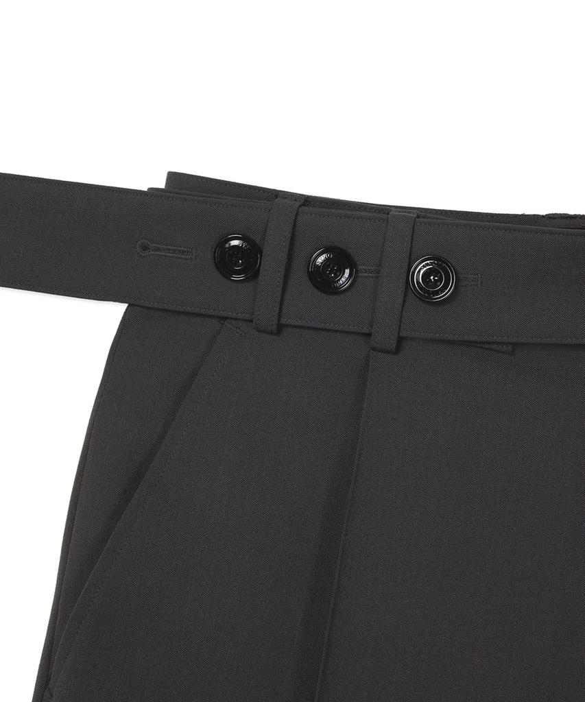 Sinkia Curved Pleated Tailored Trousers Slate Grey