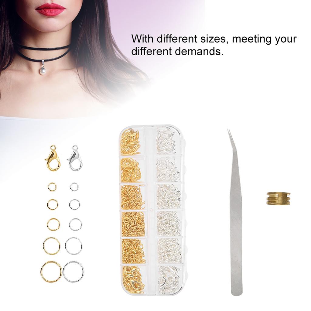 Gemischte Zinklegierung Biegeringe Karabinerverschluss DIY Schmuckzubehör Set ohne Zangen