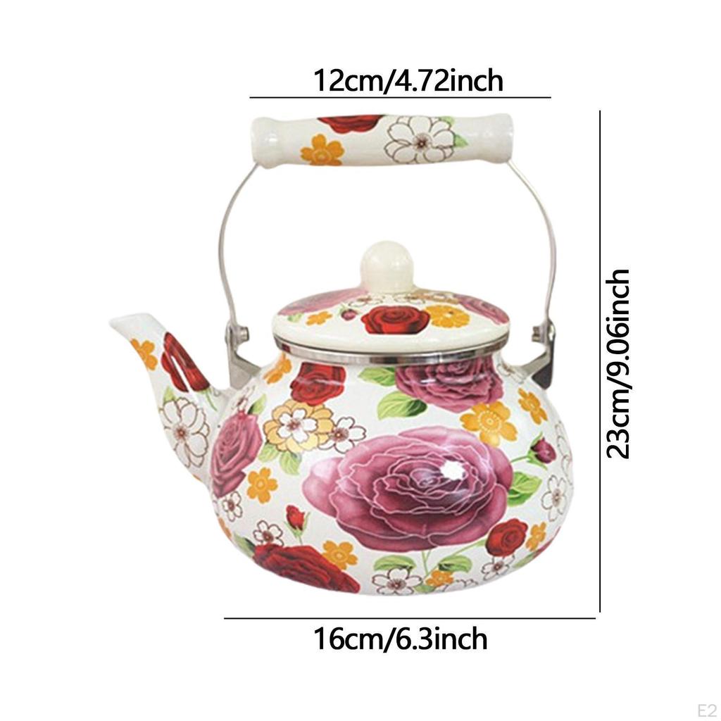 Enamel Tea Kettle 2.5L Teapot Beverage Jug Heat Resistant Water Pitche Thickened for