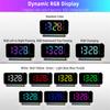 FM Radio 180° Projection Alarm Clock RGB With RGB Night Light 6 Levels Brightness Dual USB Output Port 12H/24H Digital LED Clock