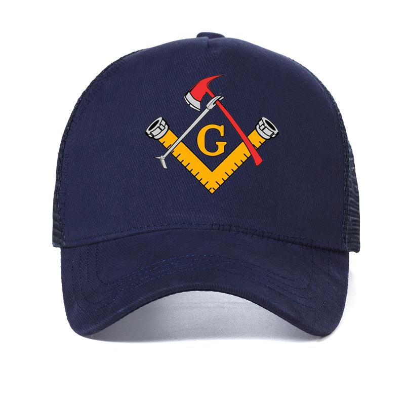 

Masonic Free Mason Firefighter Baseball Cap Men Women Adjustable Fireman Fire Rescue Dad Hat Outdoor Freemasonry hats Adjustable темно-синього кольору