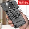 Slide Camera Funda for Redmi Note 14 Pro / 14 Pro Plus 5G Global Case Armor Ring Stand Holder Protection Shockproof Cover Capa
