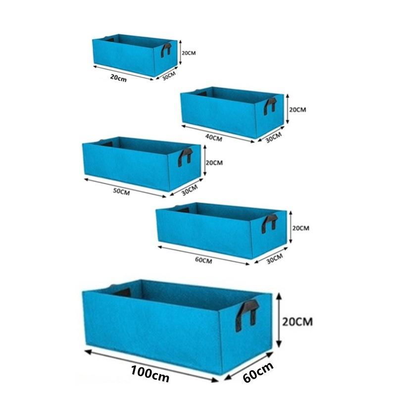 1/2/3 PCS Planting Grow Bag Rectangle Plant Bed Elevated Vegetable Box Fabric Garden Bed Breathable Planting Container Grow Bag Planter Pot