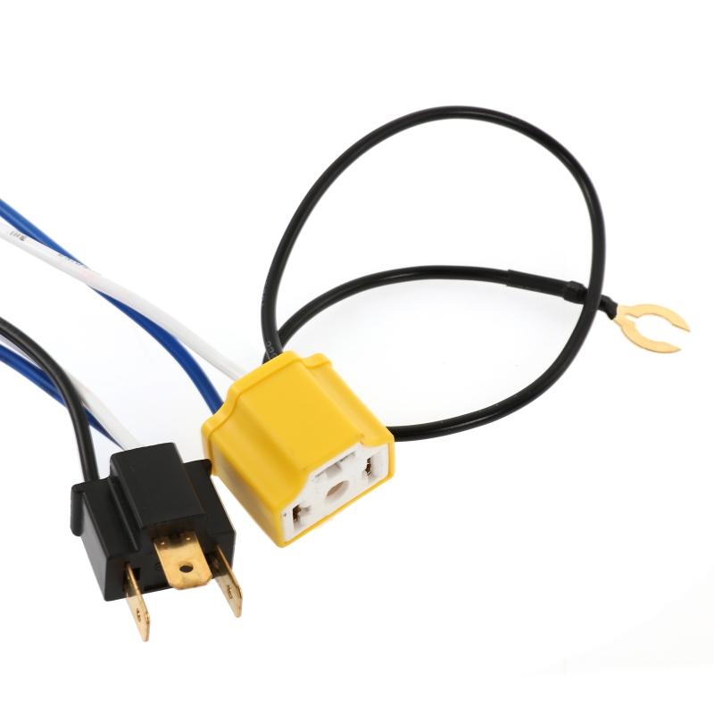 H4 LED Headlight Wiring Harness Negative Switched Conversion Fused Relay Harness Kit for Subaru Toyota