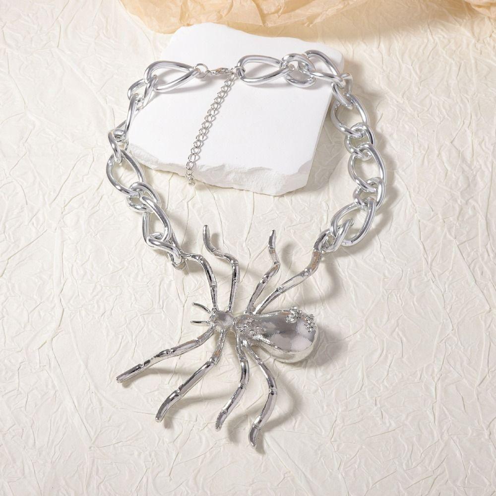 Brooch Exaggerated Spider Jewelry Set Pin Insect Ear Studs Vintage Spider Necklace  Party